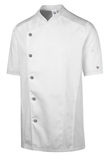 BP-Jobwear, Herren-Kochjacke, kurzarm, ca. 215 g/m, wei