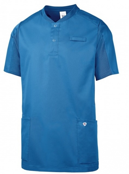 BP-Jobwear, Komfort-Kasack, Arbeits-Berufs-Kasack, Silver, ca. 180 g/m², azurblau