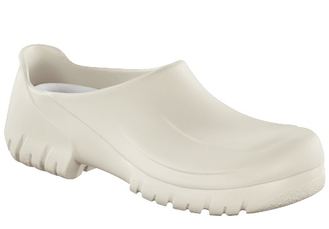 BIRKENSTOCK-Withe-Line, PU-SB-Sicherheits-Clogs, Arbeits-Berufs-Clogs, Alpro 640, mit Kappe, wei