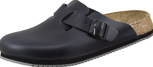 BIRKENSTOCK-Footwear, Leder-Pantoletten, Arbeits-Berufs-Pantoketten, Boston, (060194), schwarz