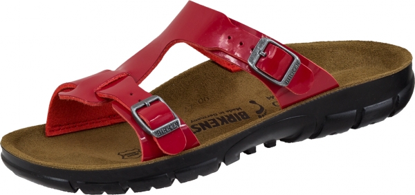 BIRKENSTOCK-Footwear, Pantolette, Arbeits-Berufs-Pantoketten, Sofia Lack, rot