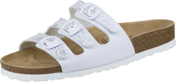 LICO-Bioline-Withe-Line, Bioline-Arbeits-Berufs-Pantoletten, wei/silber