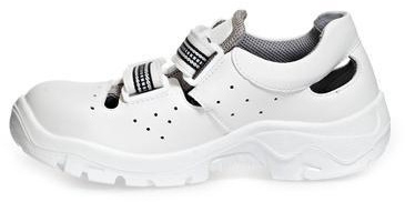 ABEBA-White-Line, S1-Damen- u. Herren-Sicherheits-Arbeits-Berufs-Sandale, wei