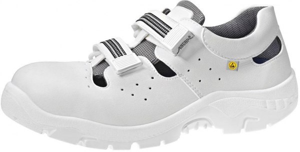 ABEBA-White-Line, S1-Damen- u. Herren-Sicherheits-Arbeits-Berufs-Sandalen, ESD, wei