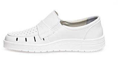 ABEBA-Withe-Line, O1-Damen- u. Herren-Arbeits-Berufs-Slipper, wei