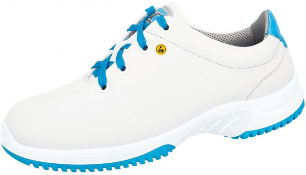 ABEBA-Withe-Line, Uni6-O2-Damen-und Herren-Arbeits-Berufs-Schuhe, ESD, wei/blau