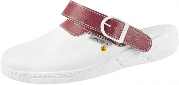 ABEBA-THE ORIGINAL-OB-Damen-und Herrenclog, ESD, wei/beere