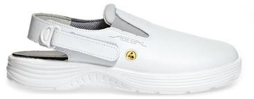 ABEBA-Withe-Line, X-LIGHT-OB-Damen-und Herren-Arbeits-Berufs-Clogs, wei