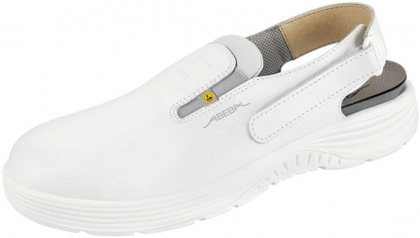ABEBA-Withe-Line, X-LIGHT-OB-Damen-und Herren-Arbeits-Berufs-Clogs, ESD, wei