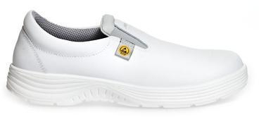 ABEBA-Withe-Line, X-LIGHT-O2-Damen-und Herren-Arbeits-Berufs-Slipper, ESD, wei