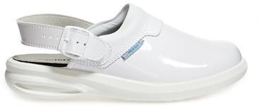ABEBA-Withe-Line, OB-Damen-Arbeits-Berufs-Clogs, A-micro, wei