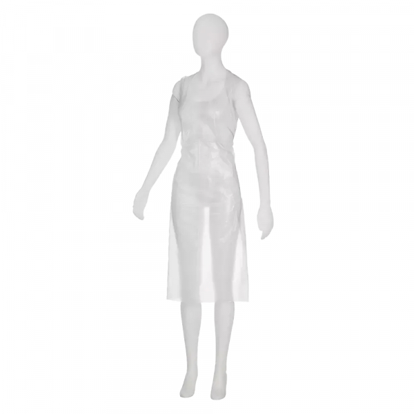 AMPRI-Hygiene, Einweg-PE-Schürzen, Einmalschürzen, MED COMFORT, gehämmert, 75 x 170 cm, weiß, VE = 100 Stück