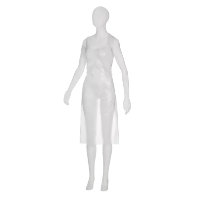 AMPRI-Hygiene, Einweg-PE-Schürzen, Einmalschürzen, MED COMFORT, gehämmert, 75 x 140 cm, weiß, VE = 50 Stück