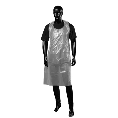 AMPRI-Hygiene, Einweg-PE-Schürzen, Einmalschürzen, MED COMFORT, gehämmert, 80 x 125 cm, VE = Pkg. á 100 Stück, weiß