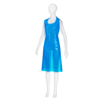 AMPRI-Hygiene, Einweg-PE-Schürzen, Einmalschürzen, heavy, MED COMFORT, glatte Oberfläche, 75 x 120 cm, blau, VE = 50 Stück,