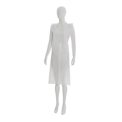 AMPRI-Hygiene, Einweg-PE-Schürzen, Einmalschürzen, heavy, MED COMFORT, glatte Oberfläche, 75 x 120 cm, weiß, VE = 50 Stück