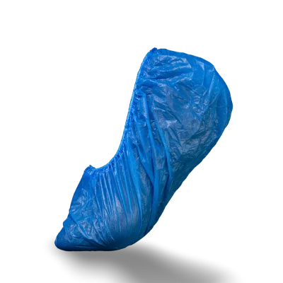 AMPRI-Hygiene, Einweg-CPE-Überschuhe, Einmal-Schuhe, MED COMFORT, gehämmert, mit Gummizug, blau, VE = 100 Stk.