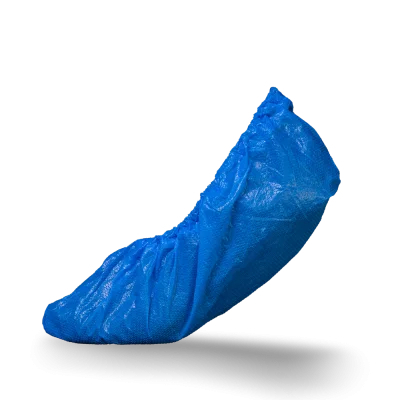 AMPRI-Hygiene, Einweg-VPE-Überschuhe, Einmal-Schuhe, MED COMFORT, Ultra Stark, gehämmert, mit Gummizug, 15 x 42 cm, blau, VE = 50 Stück