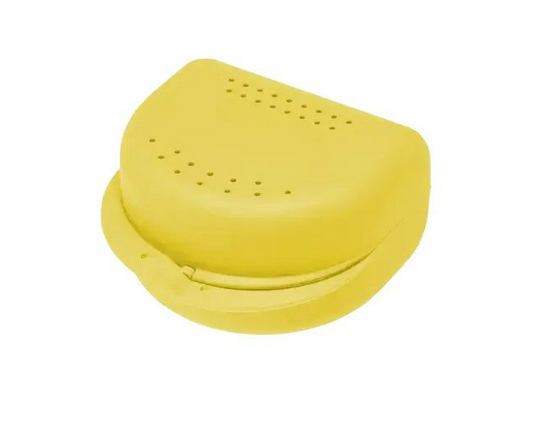 AMPRI-Zahnspangenbox fr Erwachsene, gelb