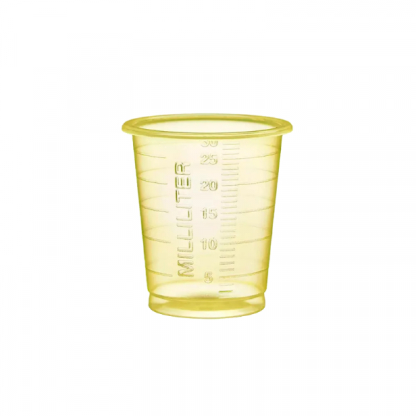 AMPRI-MED-COMFORT ECO Einmal Medizinbecher 30 ml, graduiert, , gelb