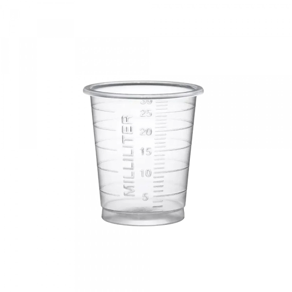 AMPRI-MED-COMFORT ECO Einmal Medizinbecher 30 ml, graduiert, transparent
