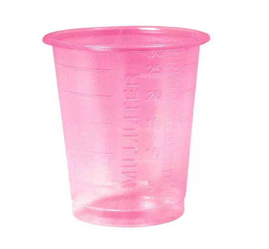 AMPRI-MED-COMFORT ECO Einmal Medizinbecher 30 ml, graduiert, rot