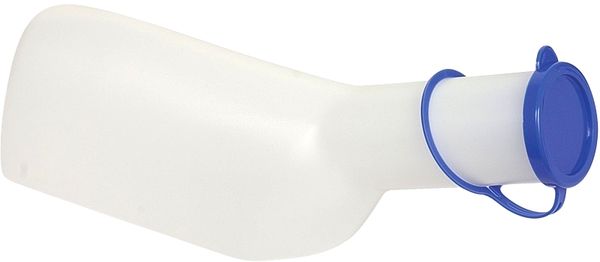 AMPRI-Hygiene, Urinflaschen, für Männer, aus PP, eckig, mit Deckel, VE = Beutel á 1 Stück