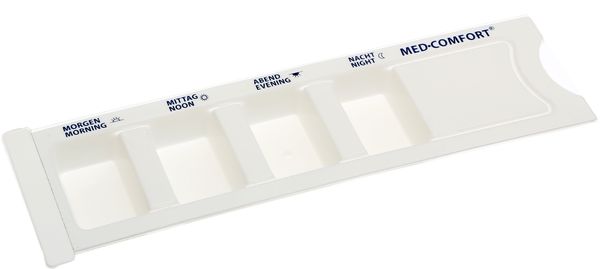 AMPRI-Hygiene, Medikamenten-Dispenser, Med Comfort, 4 Fächer, VE = 200 Stück, weiß