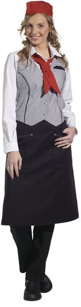 LEIBER-Jobwear, Westenschürze, Arbeits-Berufs-Schürze, ca. 215g/m², schwarz/weiß