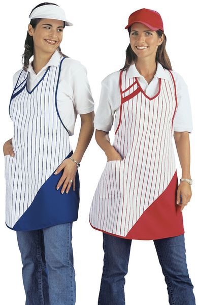 LEIBER-Jobwear, Schutzschürze, Gastro-Arbeits-Berufs-Schürze, Vorbinder, ca. 195g/m², weiß/königsblau