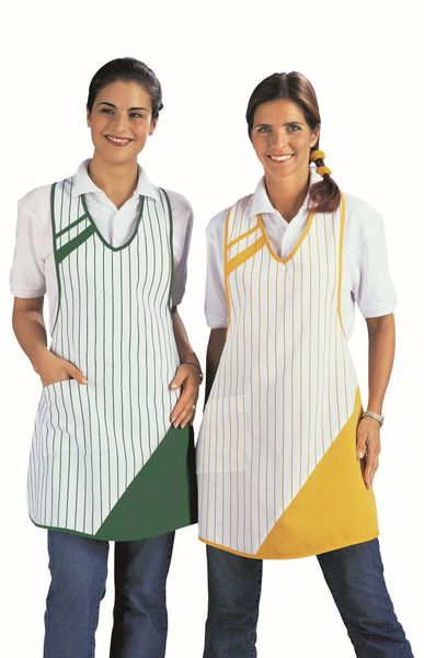 LEIBER-Jobwear, Schutzschürze, Gastro-Arbeits-Berufs-Schürze, Vorbinder, ca. 195g/m², weiß/gelb