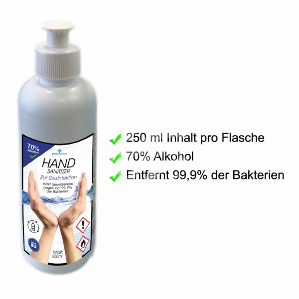HAND-SANITIZER - Handdesinfektion - Hnde-Desinfektionsmittel, 250 ml