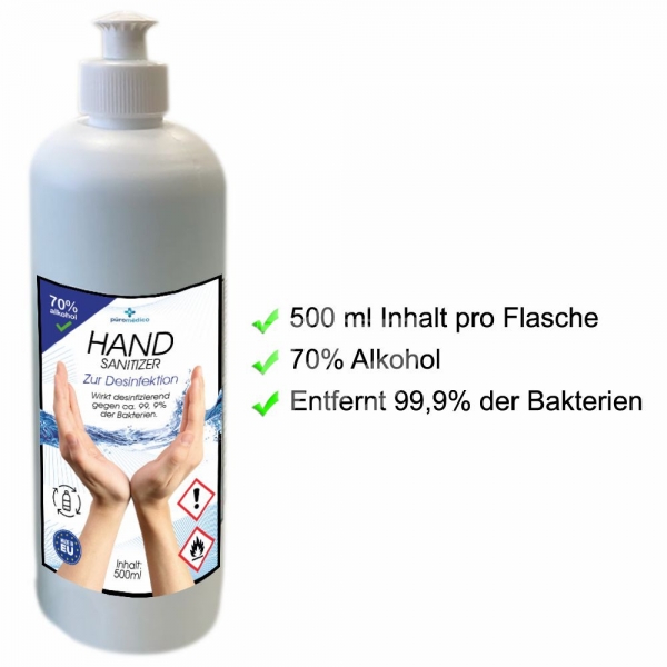 HAND-SANITIZER - Handdesinfektion - Hnde-Desinfektionsmittel, 500 ml