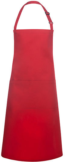 Karlowsky Latzschürze Basic mit Tasche und Schnalle 75 x 90 cm Red