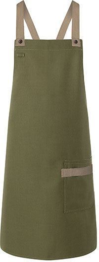 Karlowsky Latzschürze Urban-Look mit Kreuzbändern und Tasche 70 x 85 cm Moss Green