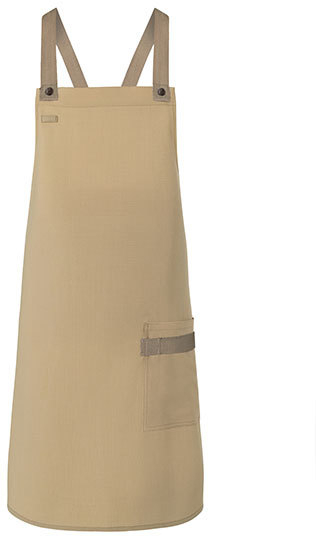 Karlowsky Latzschürze Urban-Look mit Kreuzbändern und Tasche 70 x 85 cm Pebble