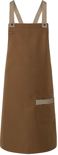 Karlowsky Latzschürze Urban-Look mit Kreuzbändern und Tasche 70 x 85 cm Cinnamon