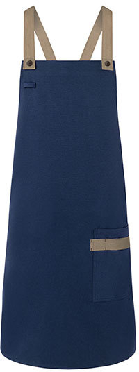 Karlowsky Latzschürze Urban-Look mit Kreuzbändern und Tasche 70 x 85 cm Steel Blue