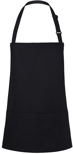 Karlowsky Kurze Latzschrze Basic mit Schnalle und Tasche 75 x 60 cm Black