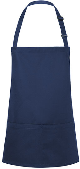 Karlowsky Kurze Latzschrze Basic mit Schnalle und Tasche 75 x 60 cm Navy