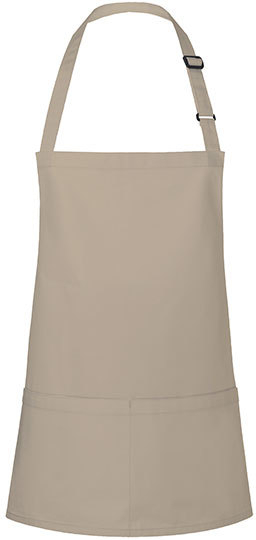 Karlowsky Kurze Latzschrze Basic mit Schnalle und Tasche 75 x 60 cm Sand