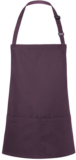 Karlowsky Kurze Latzschrze Basic mit Schnalle und Tasche 75 x 60 cm Aubergine