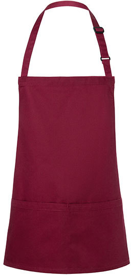Karlowsky Kurze Latzschrze Basic mit Schnalle und Tasche 75 x 60 cm Bordeaux