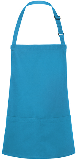 Karlowsky Kurze Latzschrze Basic mit Schnalle und Tasche 75 x 60 cm Turquoise