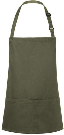 Karlowsky Kurze Latzschrze Basic mit Schnalle und Tasche 75 x 60 cm Moss Green
