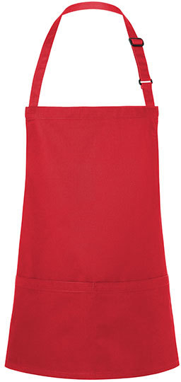 Karlowsky Kurze Latzschrze Basic mit Schnalle und Tasche 75 x 60 cm Red