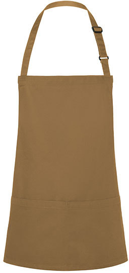 Karlowsky Kurze Latzschrze Basic mit Schnalle und Tasche 75 x 60 cm Camel