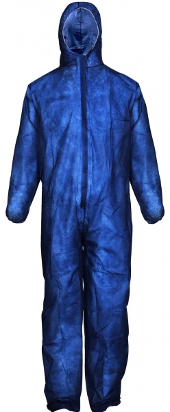 ASATEX-Hygiene, Polypropylen Einwegoverall Schutzoverall Einmal-Schutzanzug, PP-3L, blau, VE = 50 Stk.