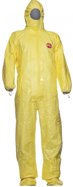 ASATEX-Hygiene, TYCHEM 2000 C CHA5 Einwegoverall Schutzoverall Einmal-Schutzanzug, TOKCF mit Fling, gelb, VE = 20 Stk.