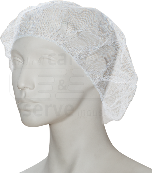 WIROS-care&serve-Hygiene, Einweg-Nylon-Netzhauben, Einmalhauben, Barett, Honigwabennetz, weiß, Pkg. á 100 Stück, VE = 2000 Stück